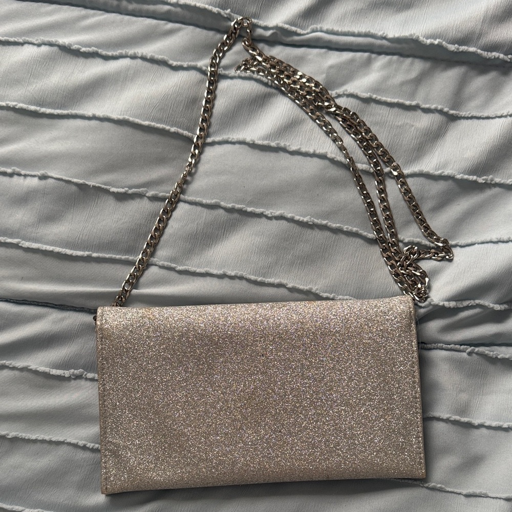 David's Bridal Glittering Silver Clutch